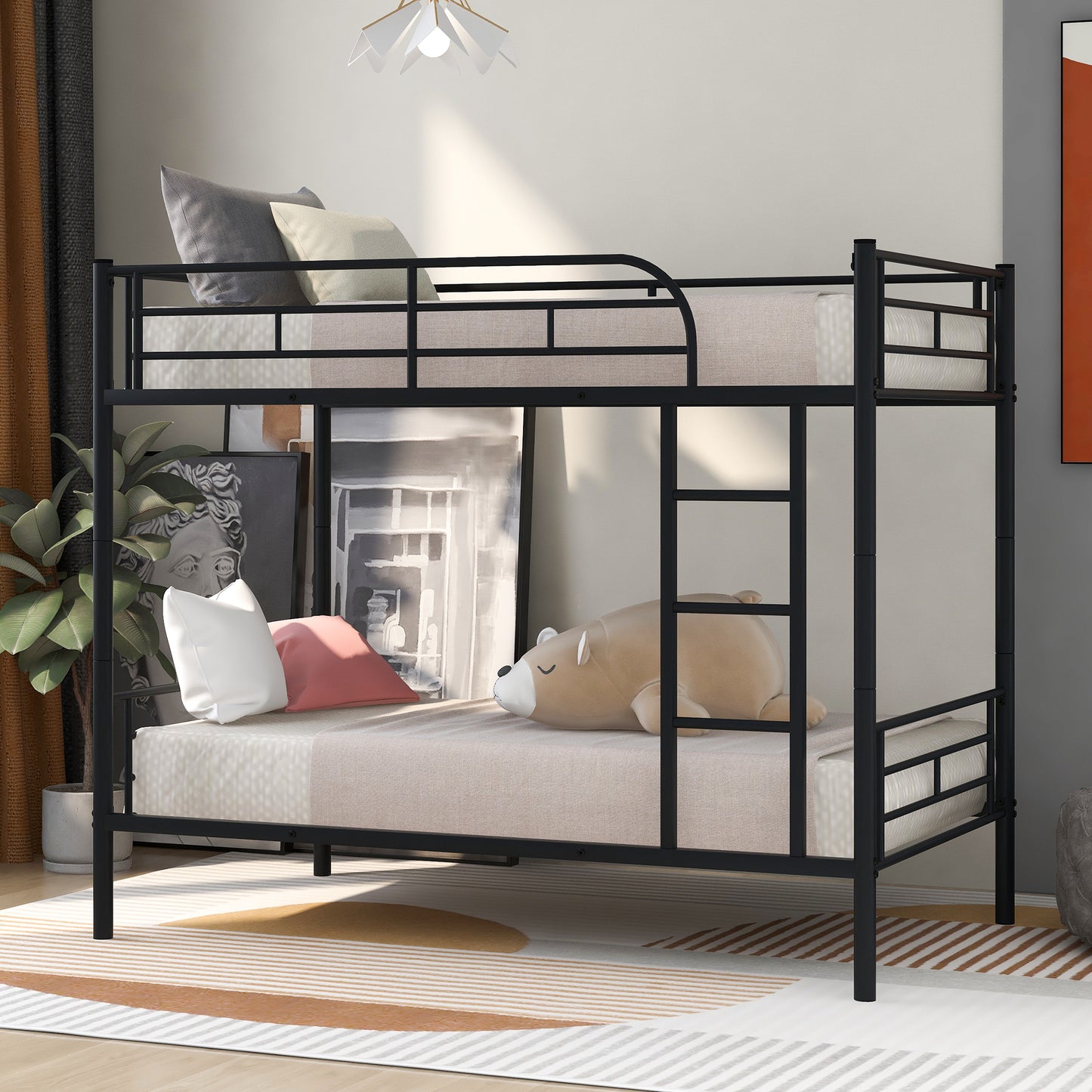 Twin Metal Bunk Bed -Black
