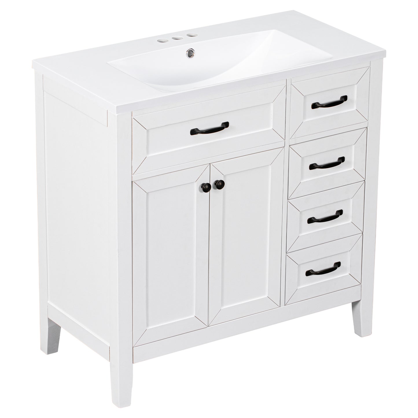 White Bathroom Vanity with Sink Combo