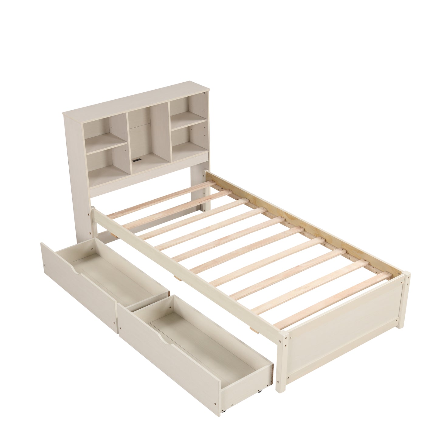 Smart Bedroom USB Port Modern Twin Size Bed