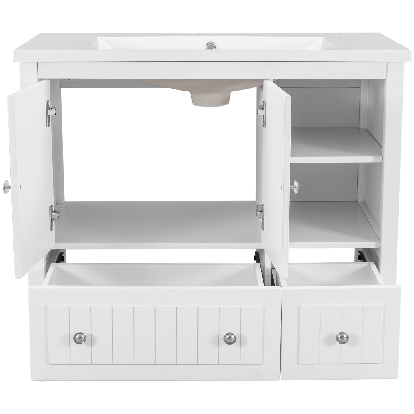 36" Bathroom Vanity With Ceramic Basin