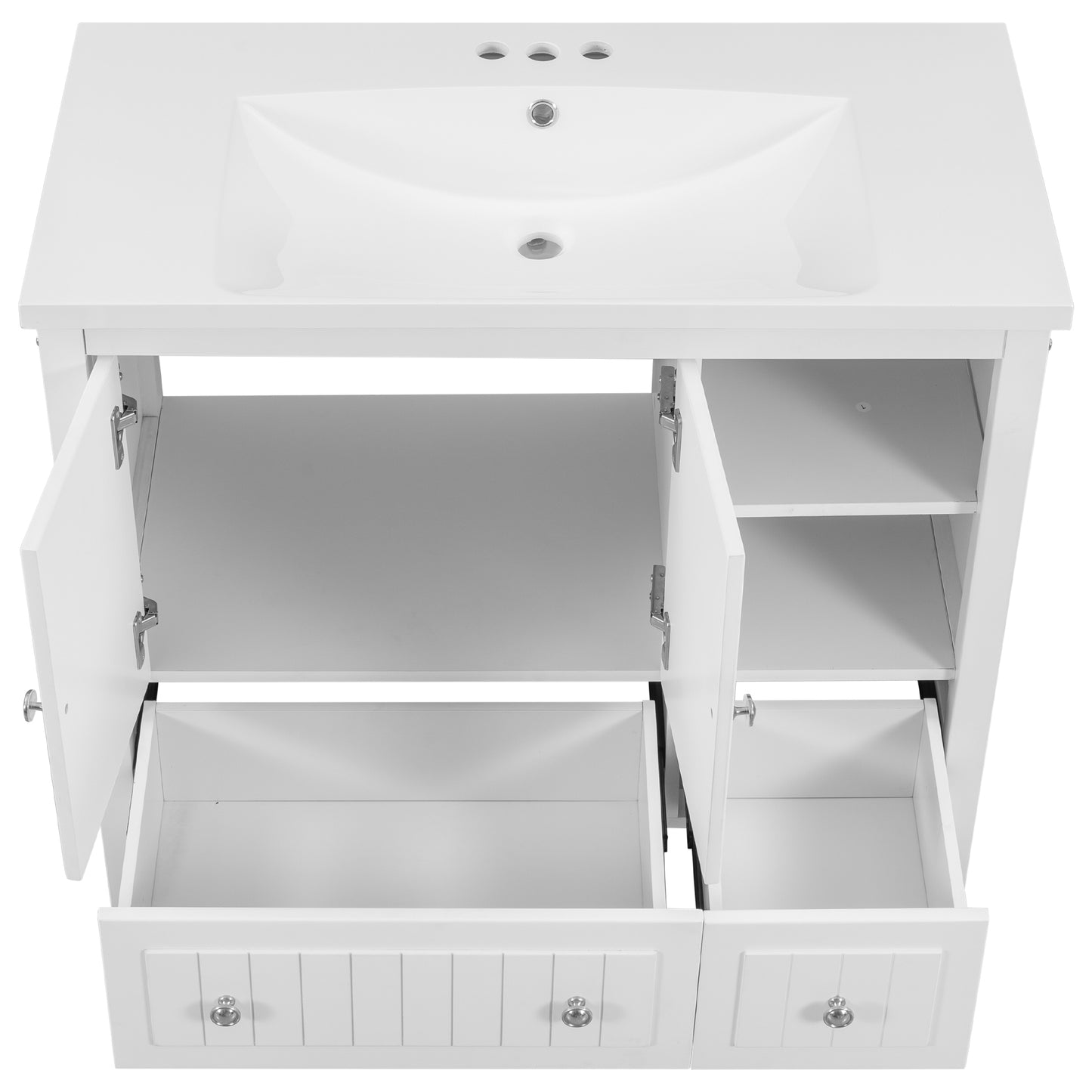 36" Bathroom Vanity With Ceramic Basin
