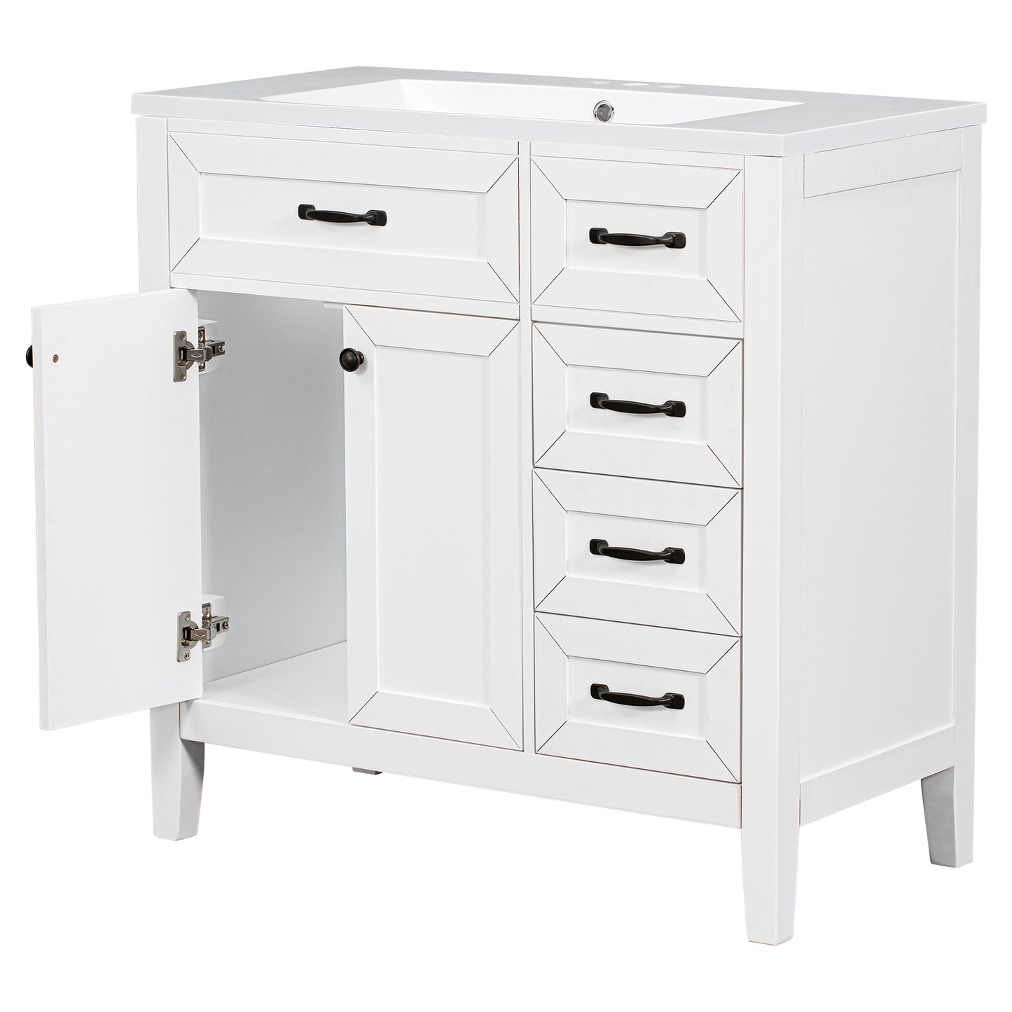 White Bathroom Vanity with Sink Combo