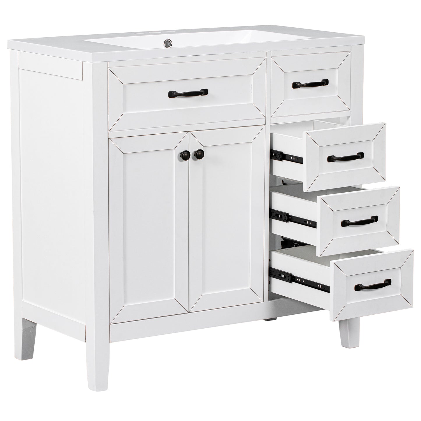 White Bathroom Vanity with Sink Combo