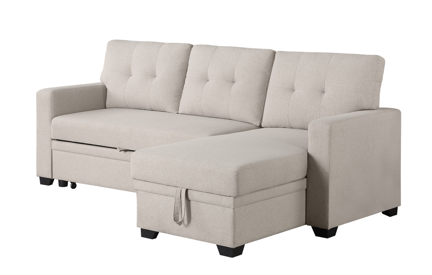 Upholstered Pull Out Sectional Sofa
