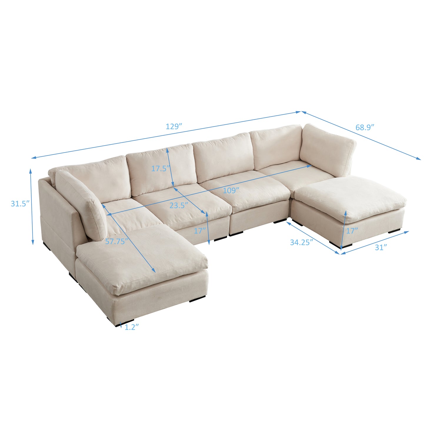 Modular Sofa With Ottoman