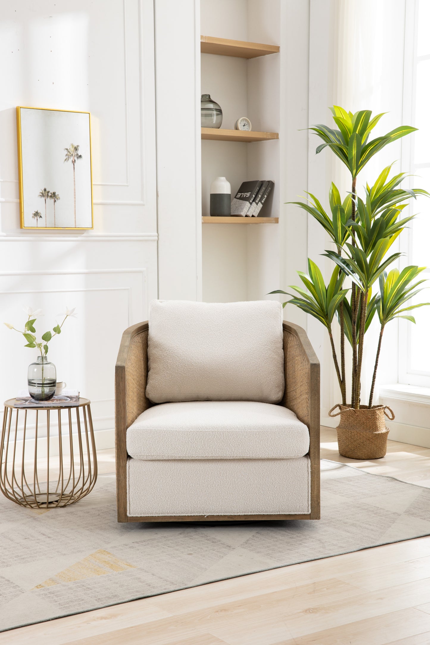 Coolmore Swivel Barrel Accent Chair