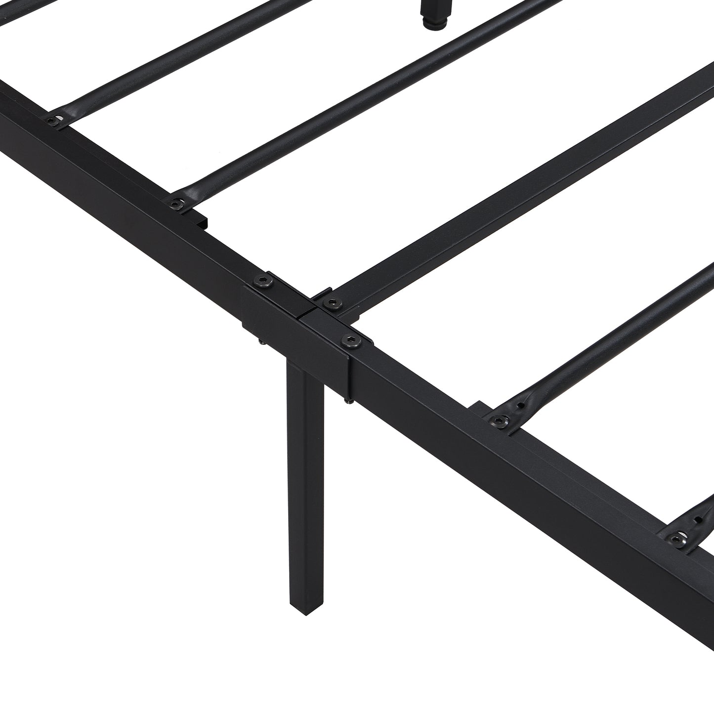Modern Black Metal Platform Bed