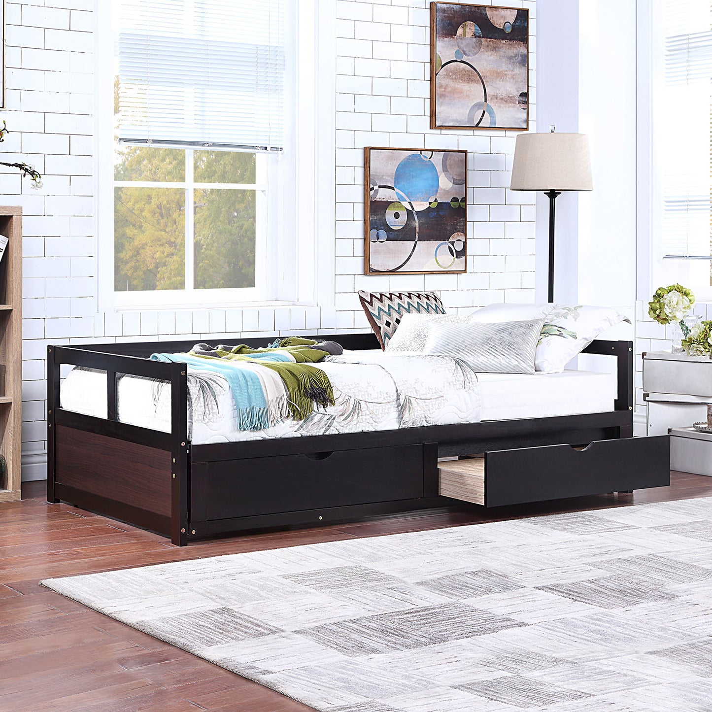 Wooden Daybed With Trundle Bed