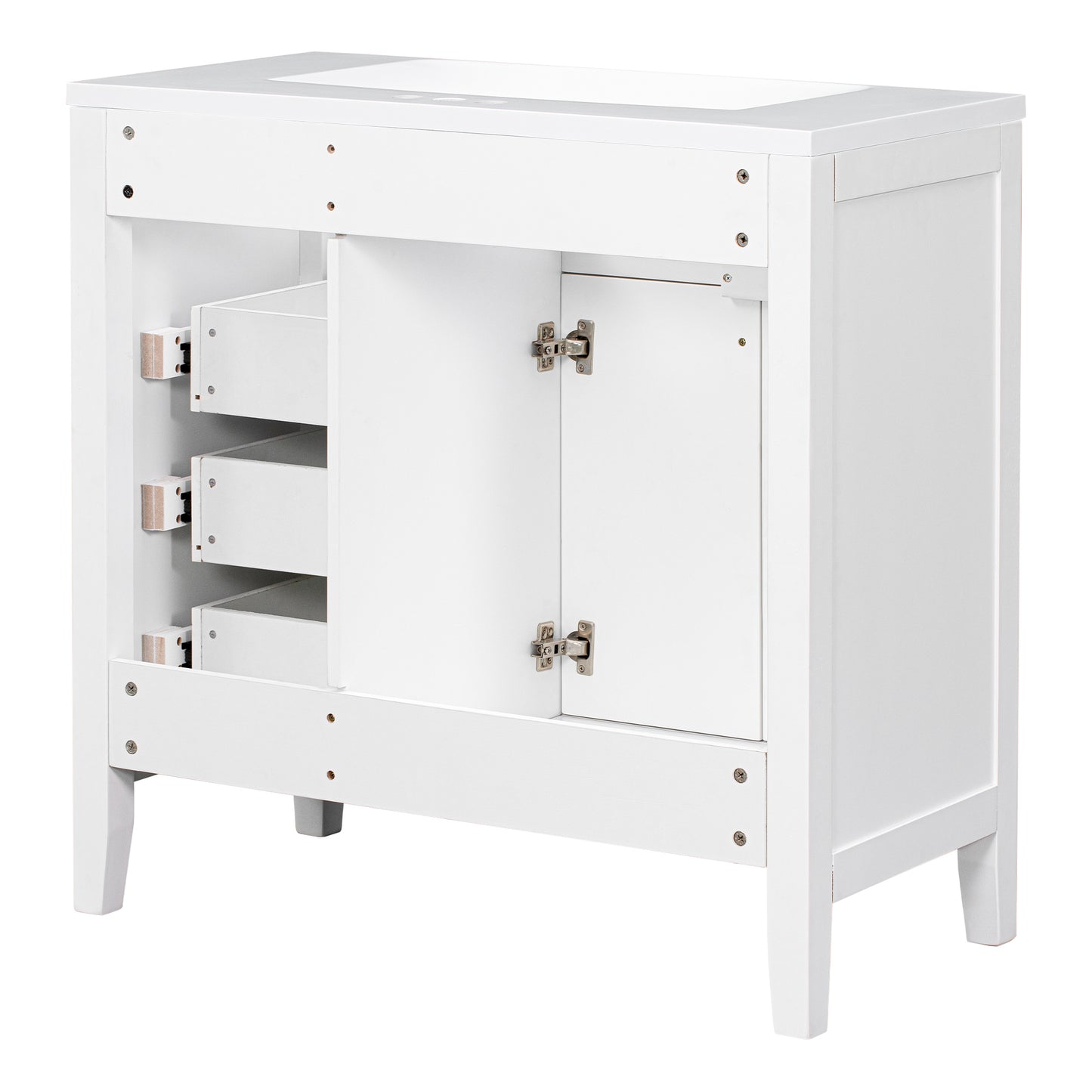 White Bathroom Vanity with Sink Combo