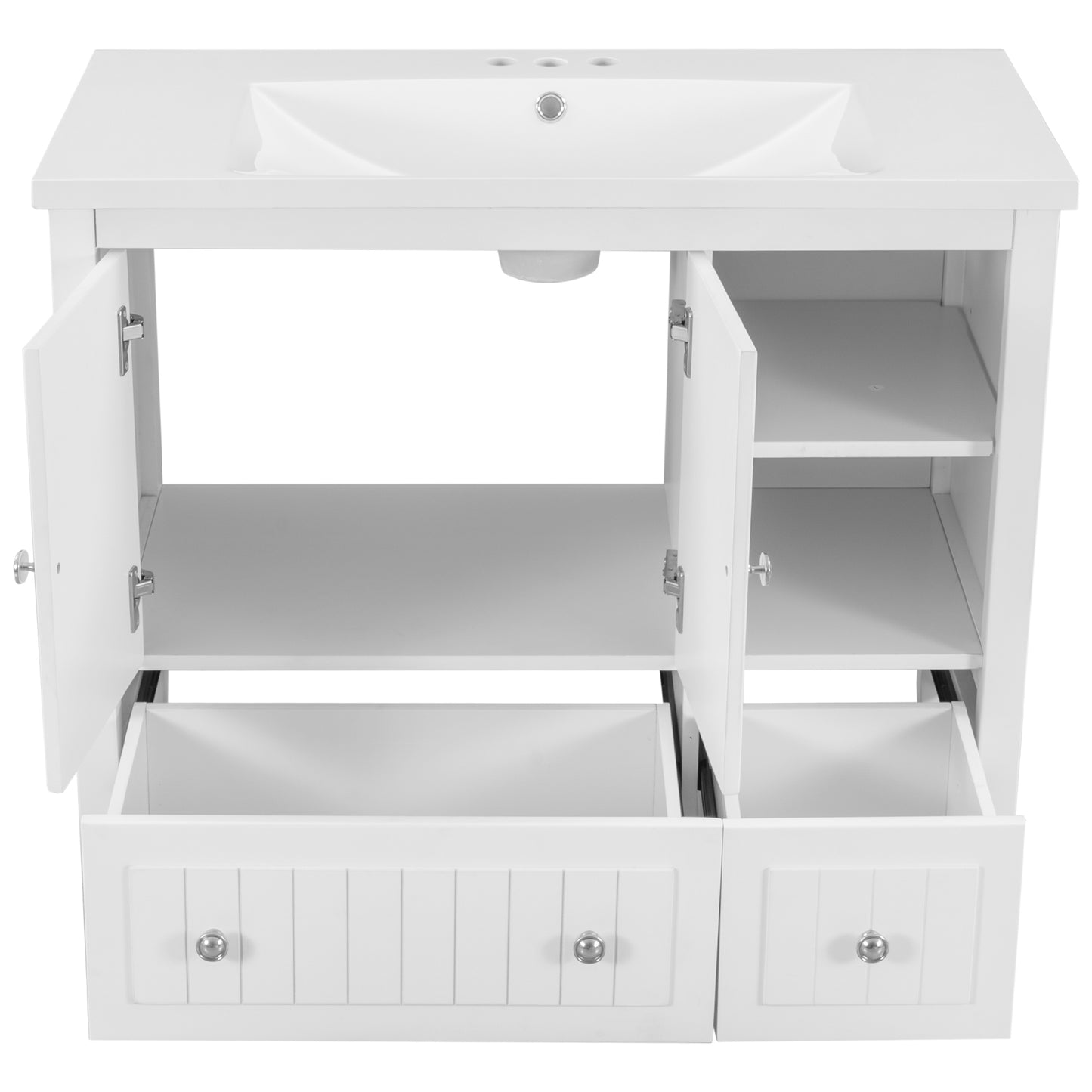36" Bathroom Vanity With Ceramic Basin