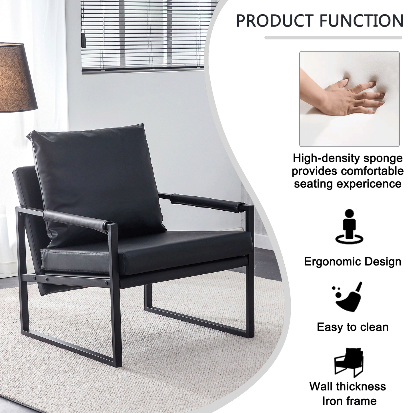 PU Leather Accent Arm Chair