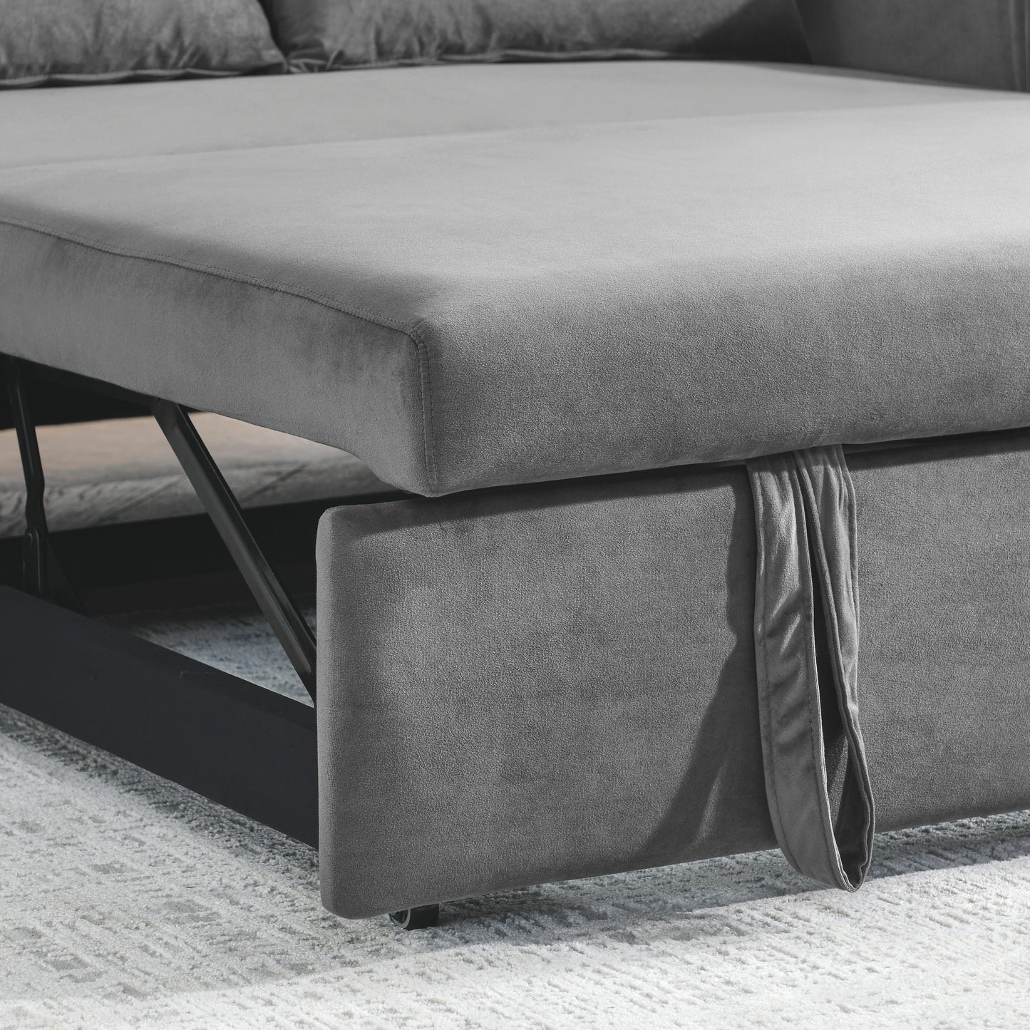 Convertible Velvet Sleeper Sofa Bed