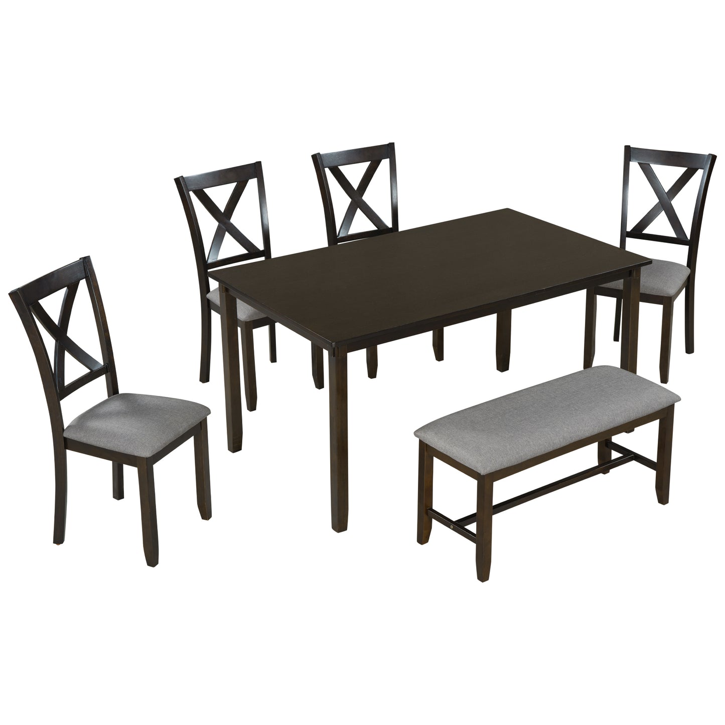 Elegant 6-Piece Espresso Dining Table