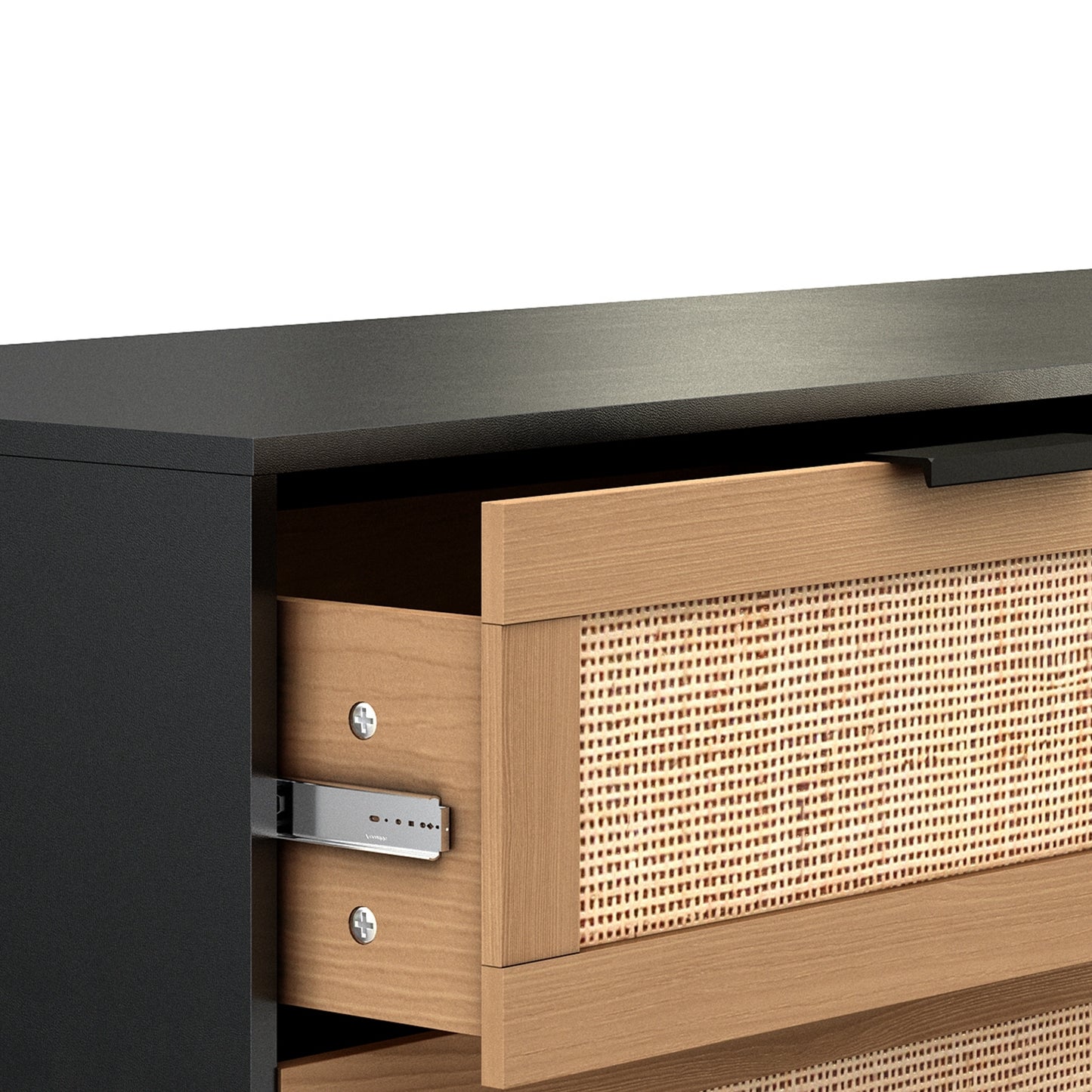 Black Elegance Rattan Dresser