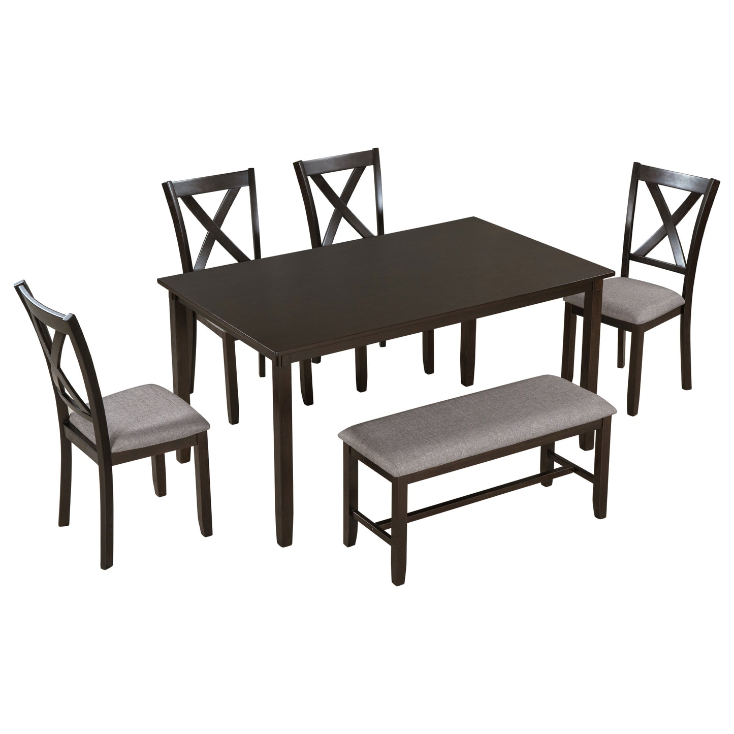 Elegant 6-Piece Espresso Dining Table