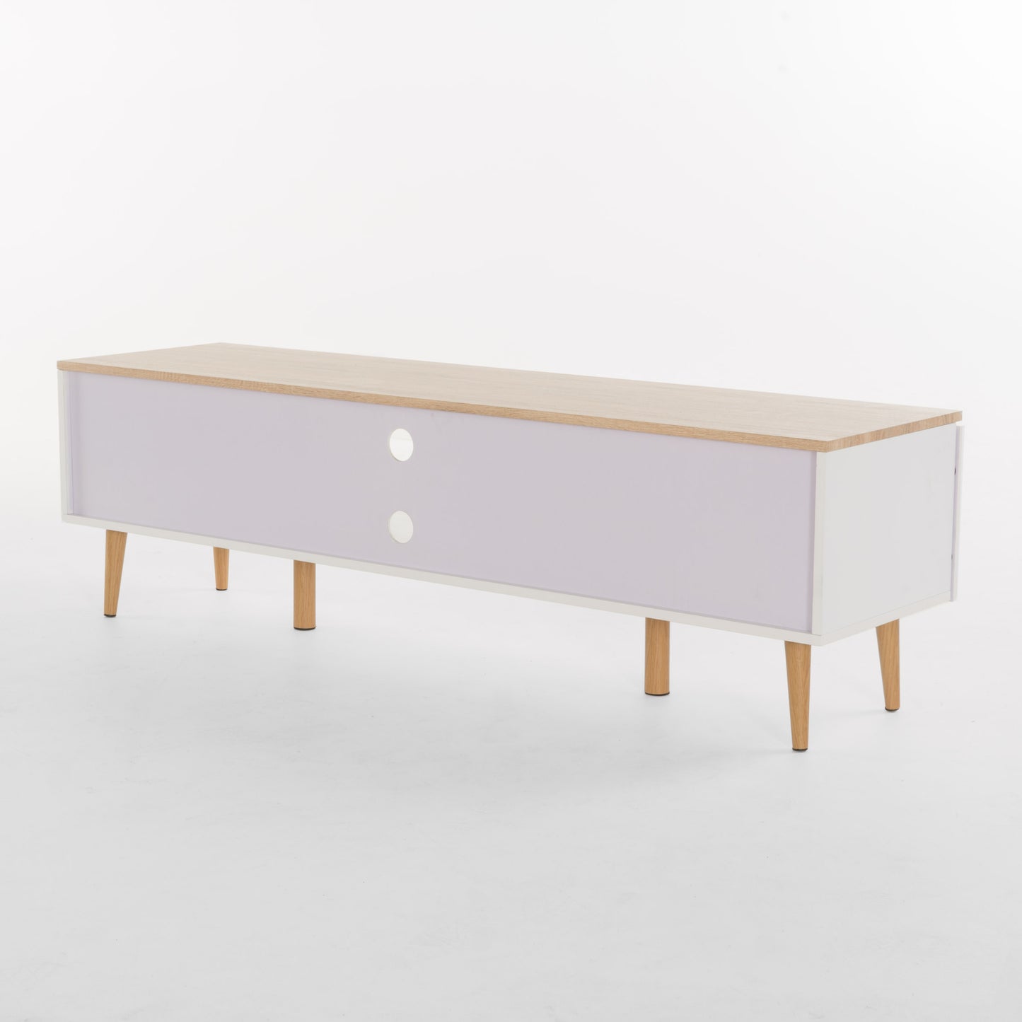 TV Stand with Glass Accents and Ample Storage