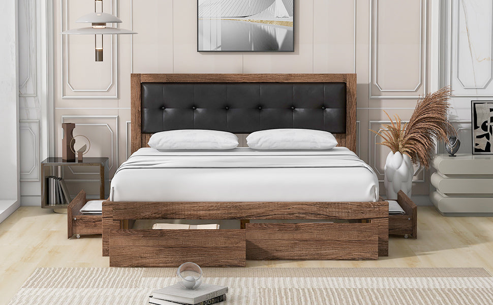 Modern Simplicity Queen Size Wood Platform Bed