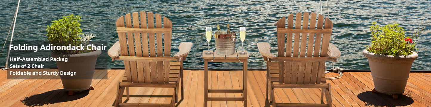 Foldable Wooden Adirondack Chair