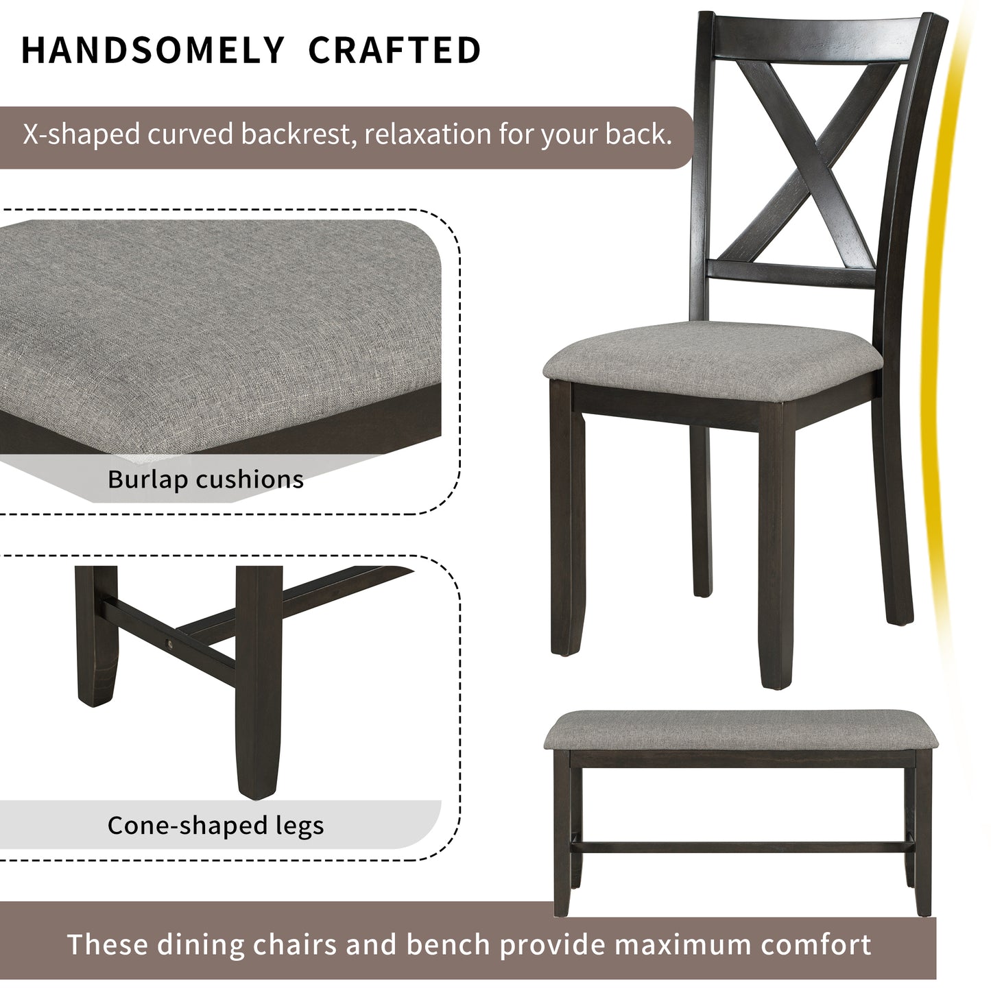 Elegant 6-Piece Espresso Dining Table