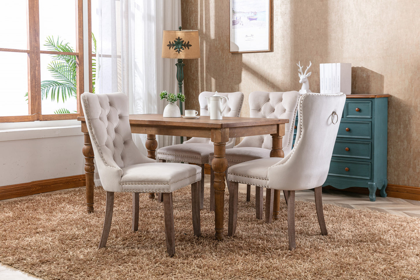 Tufted Contemporary Velvet Upholstered Dining Chair