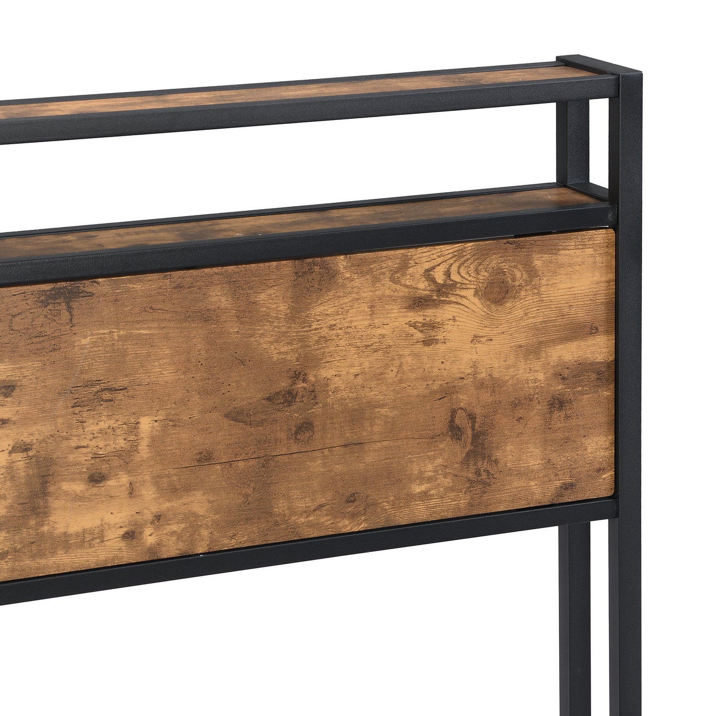 Modern Black Metal Platform Bed