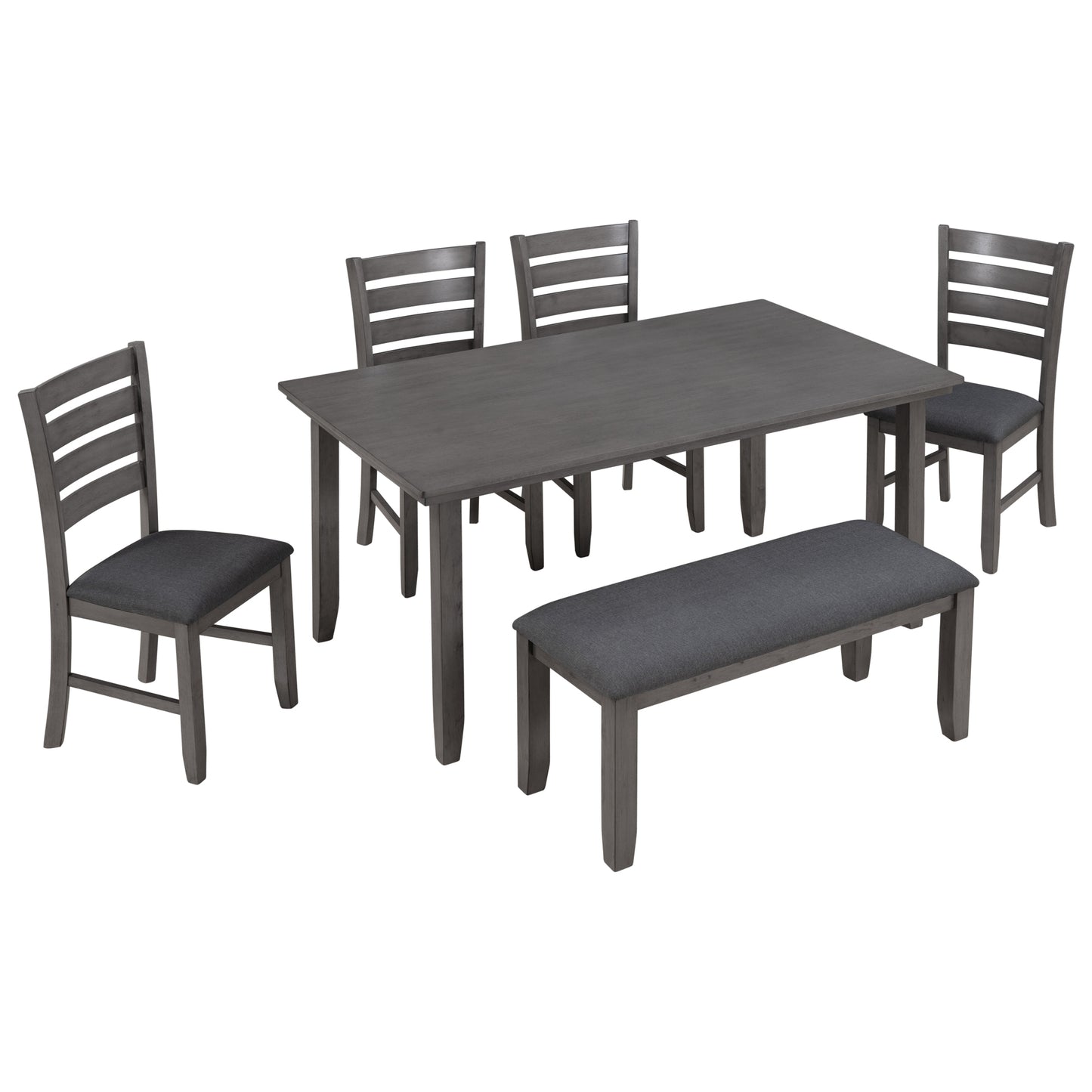 Rustic Charm 6-Piece Dining Set with Bench
