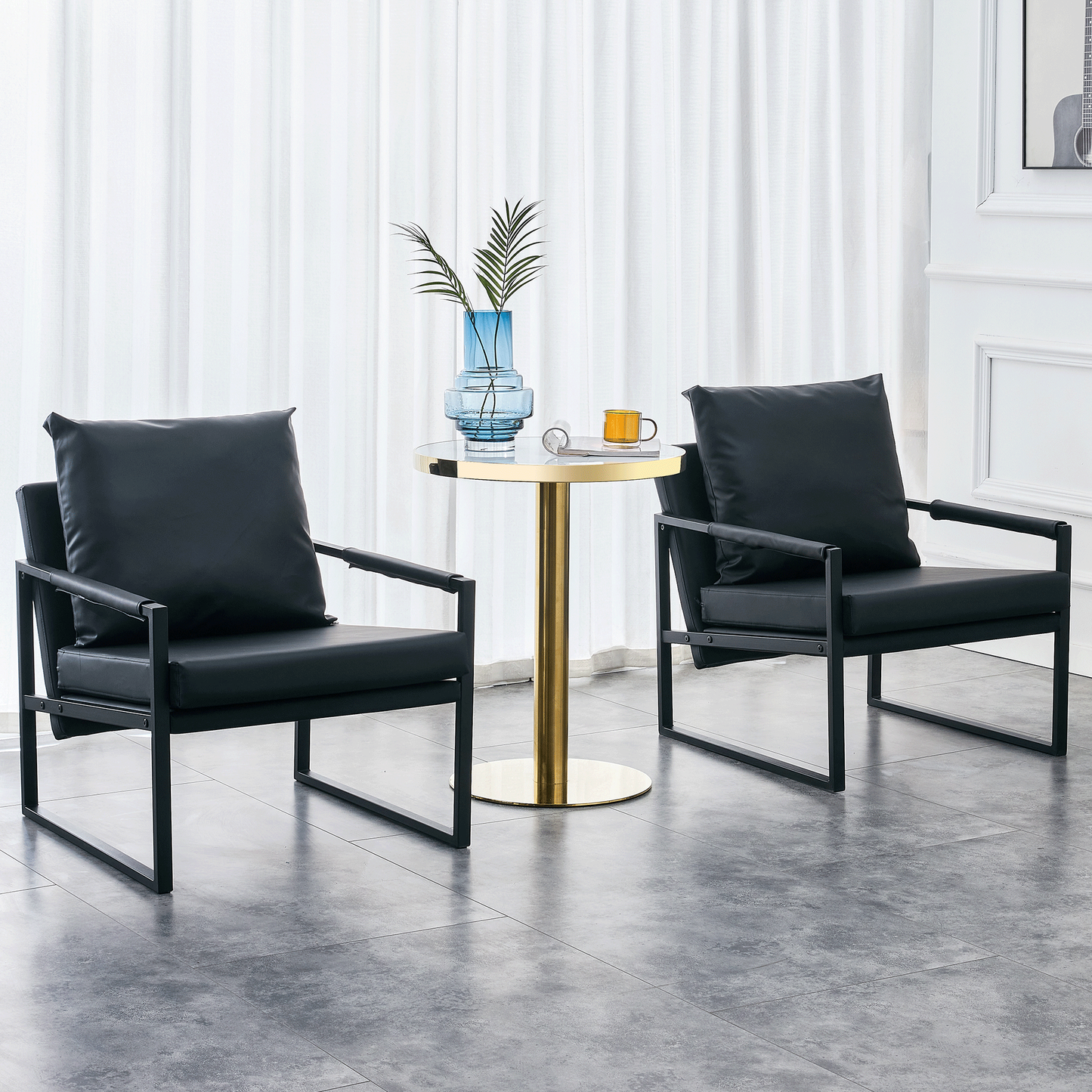 PU Leather Accent Arm Chair