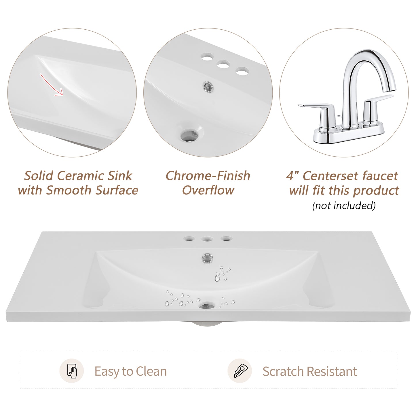 White Bathroom Vanity with Sink Combo