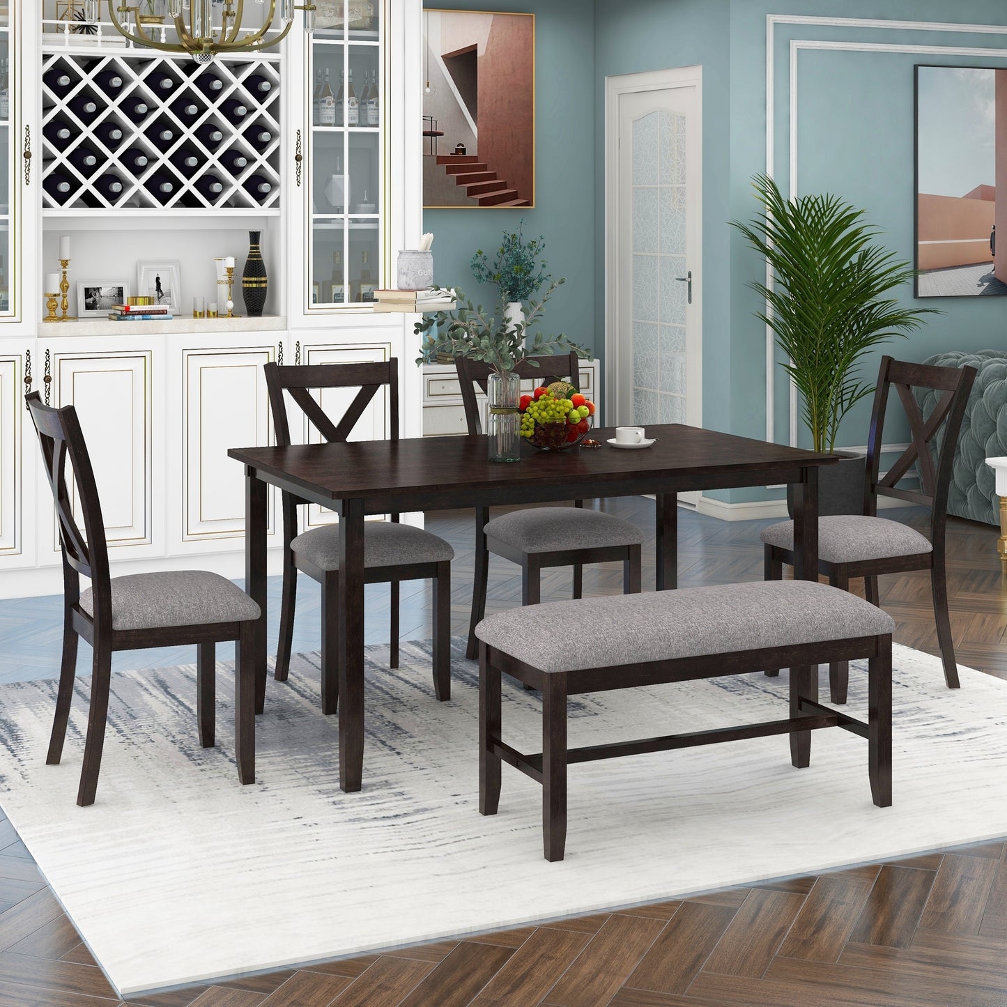 Elegant 6-Piece Espresso Dining Table