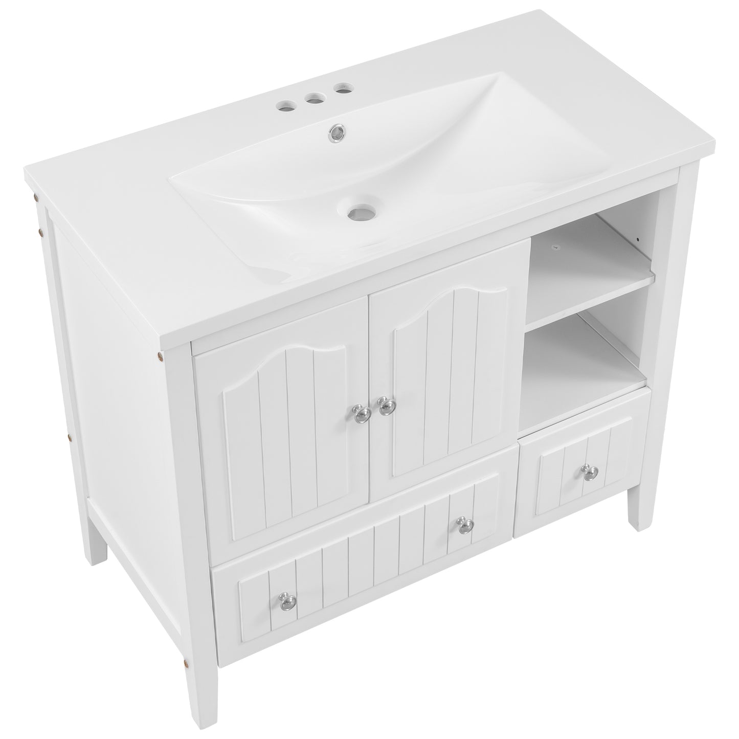 36" Bathroom Vanity With Ceramic Basin