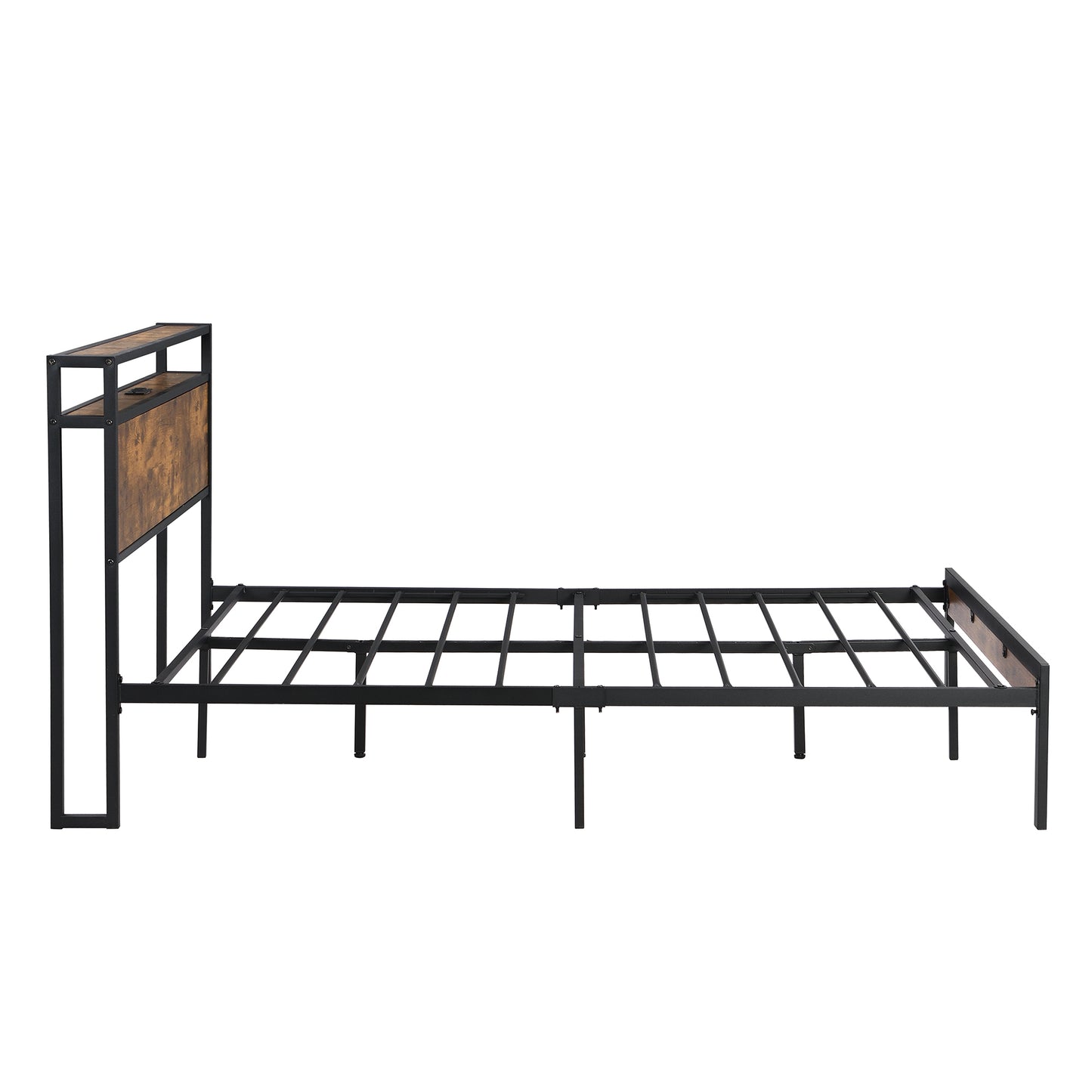 Modern Black Metal Platform Bed