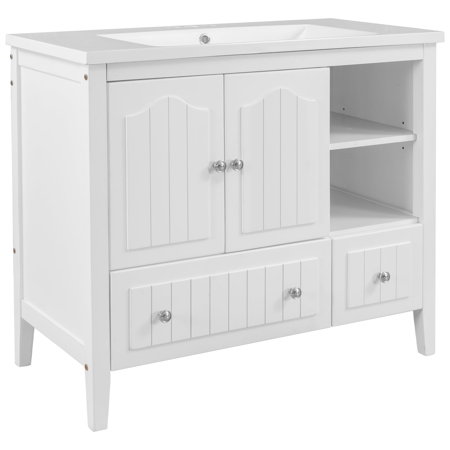 36" Bathroom Vanity With Ceramic Basin