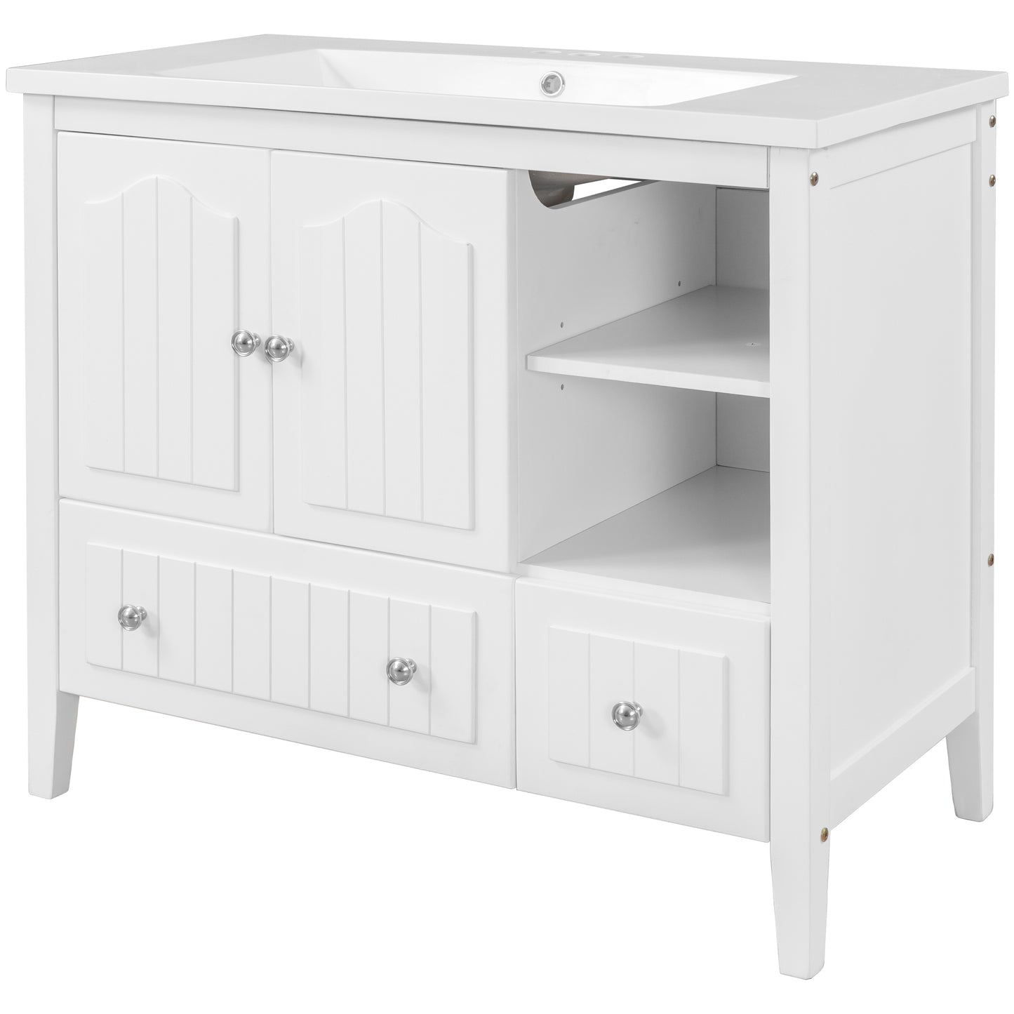 36" Bathroom Vanity With Ceramic Basin