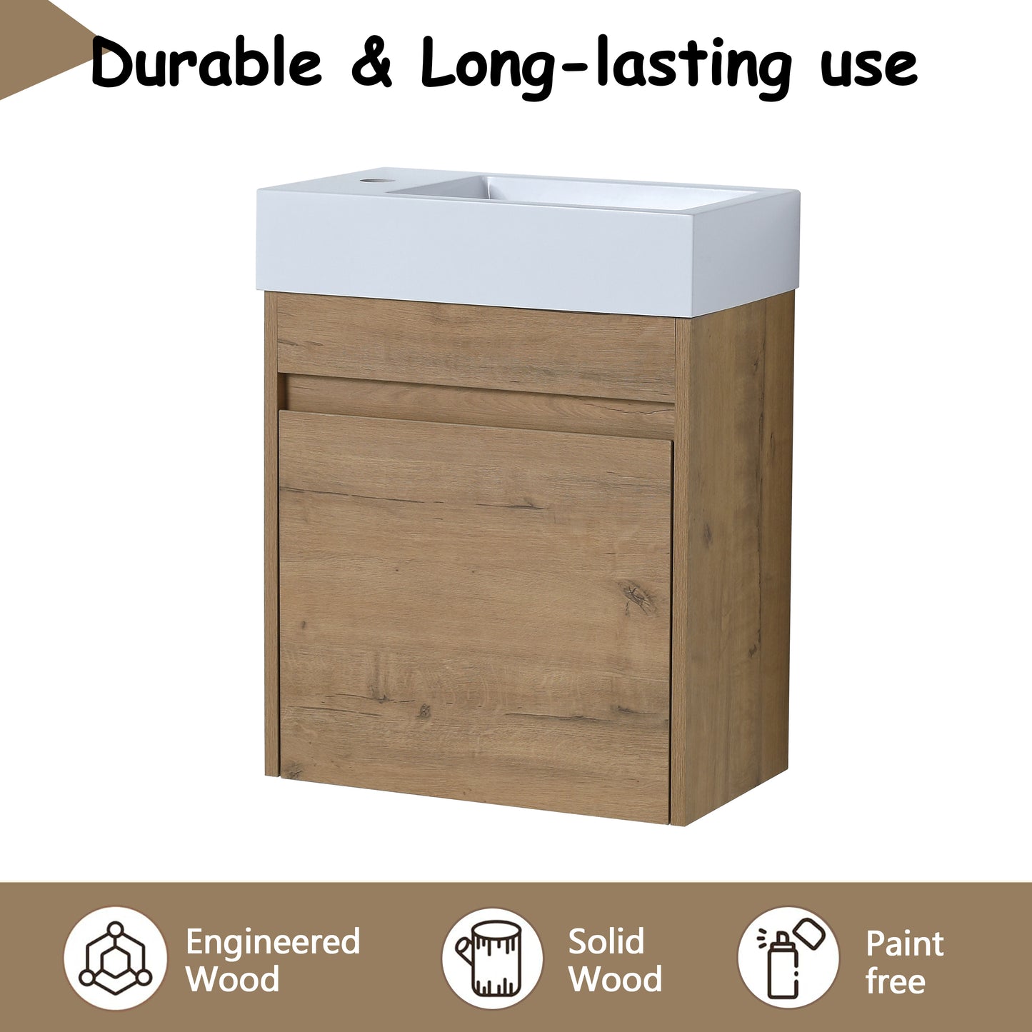 18'' Wall Mounted Bathroom Vanity