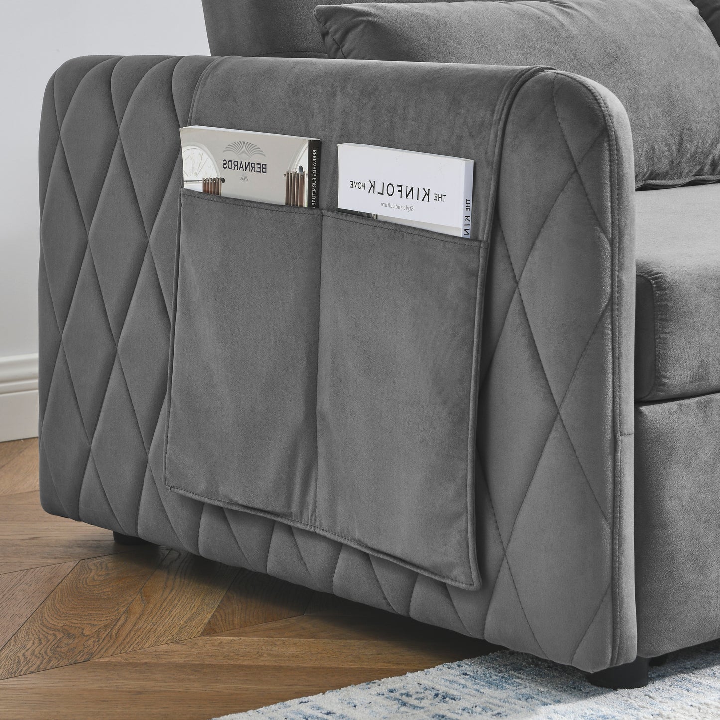 Convertible Velvet Sleeper Sofa Bed