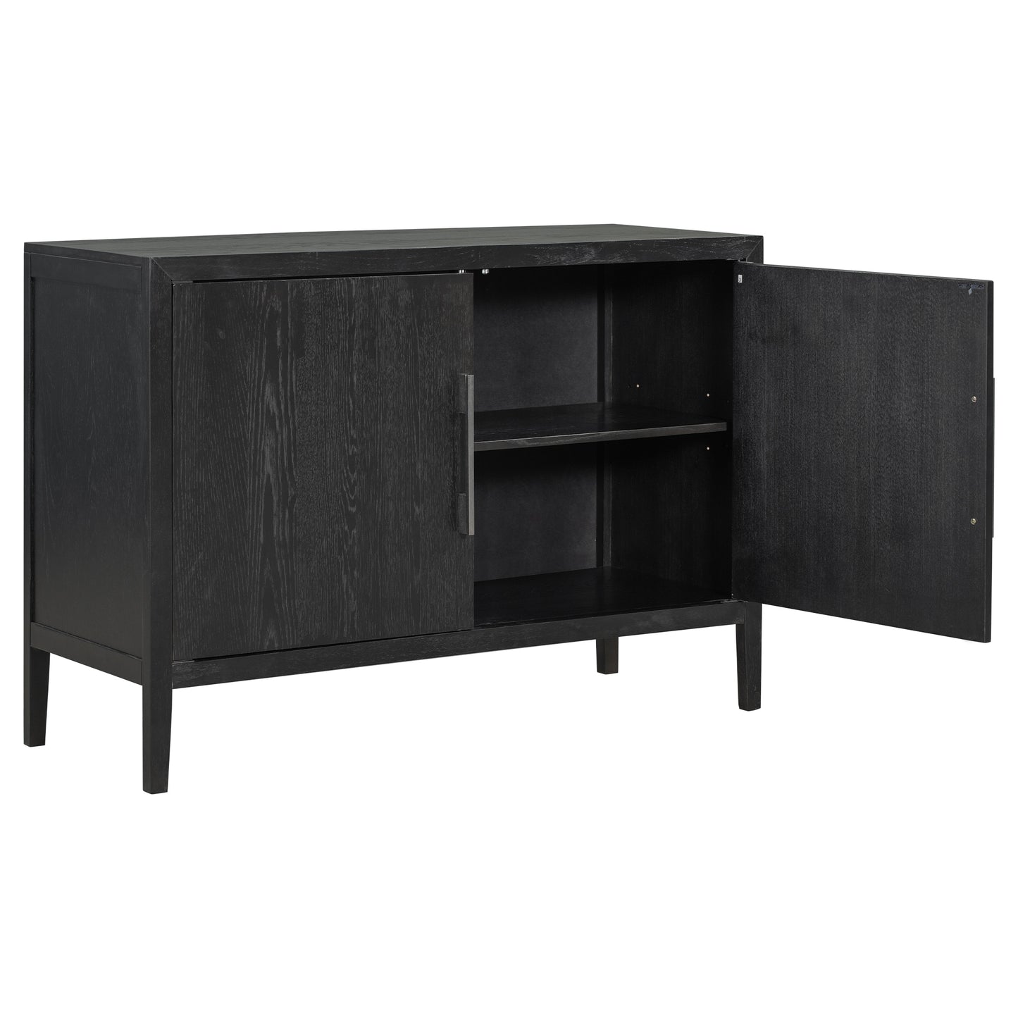 Modern Black Wooden Sideboard Cabinet