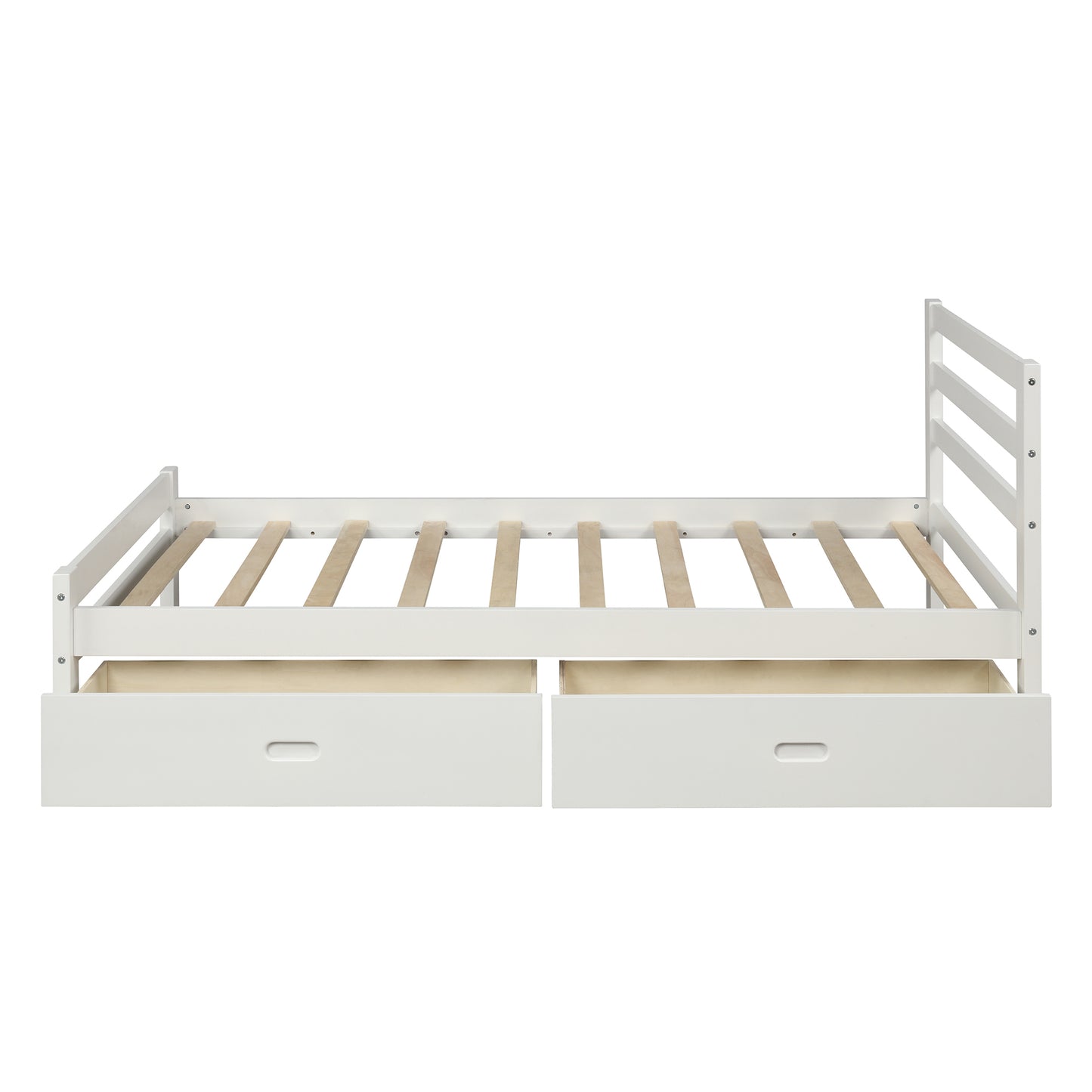 Wood Platform Twin Bed With 2-Drawers