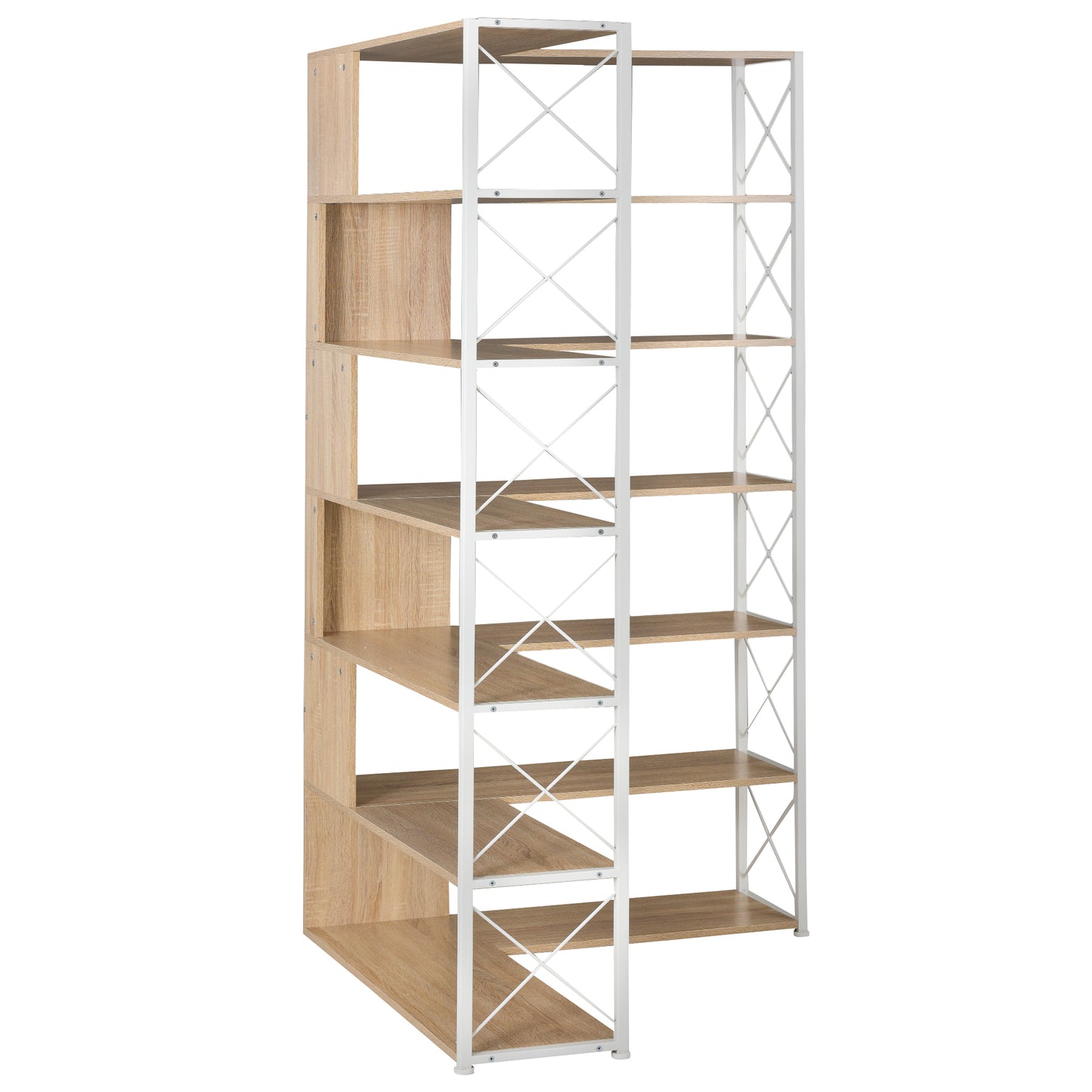 7-Tier L-Shaped Corner Bookcase