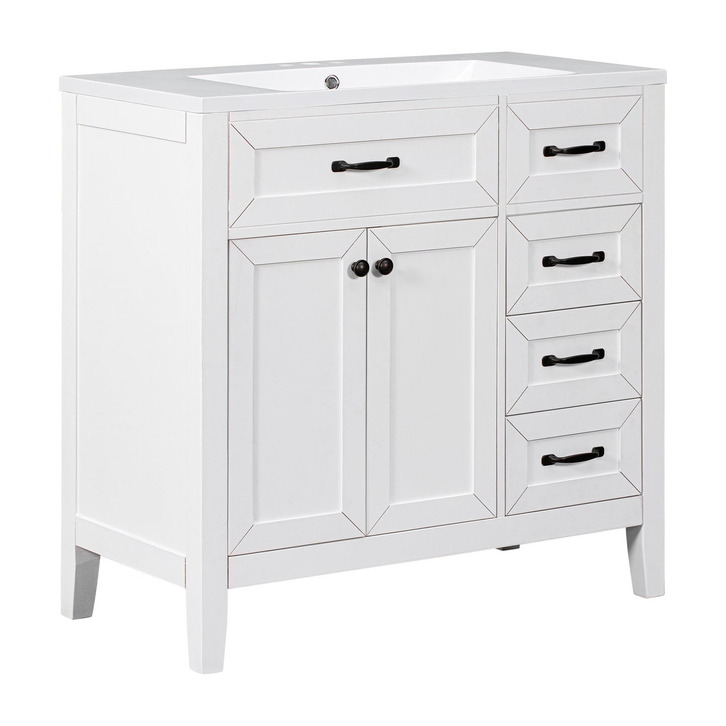 White Bathroom Vanity with Sink Combo