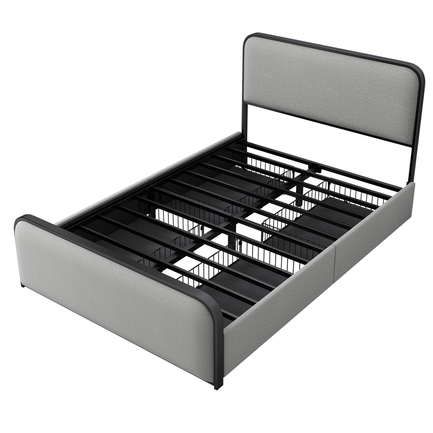 Modern Storage Full Size Metal Bed