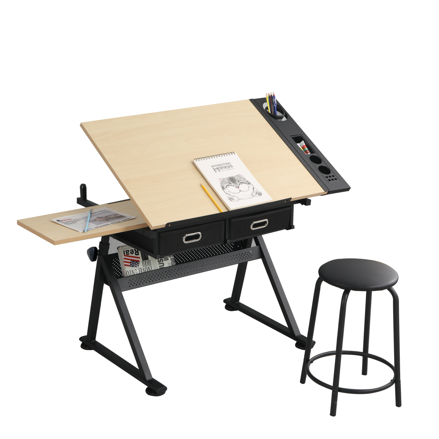 Versatile Workspace Adjustable Drawing Drafting Desk