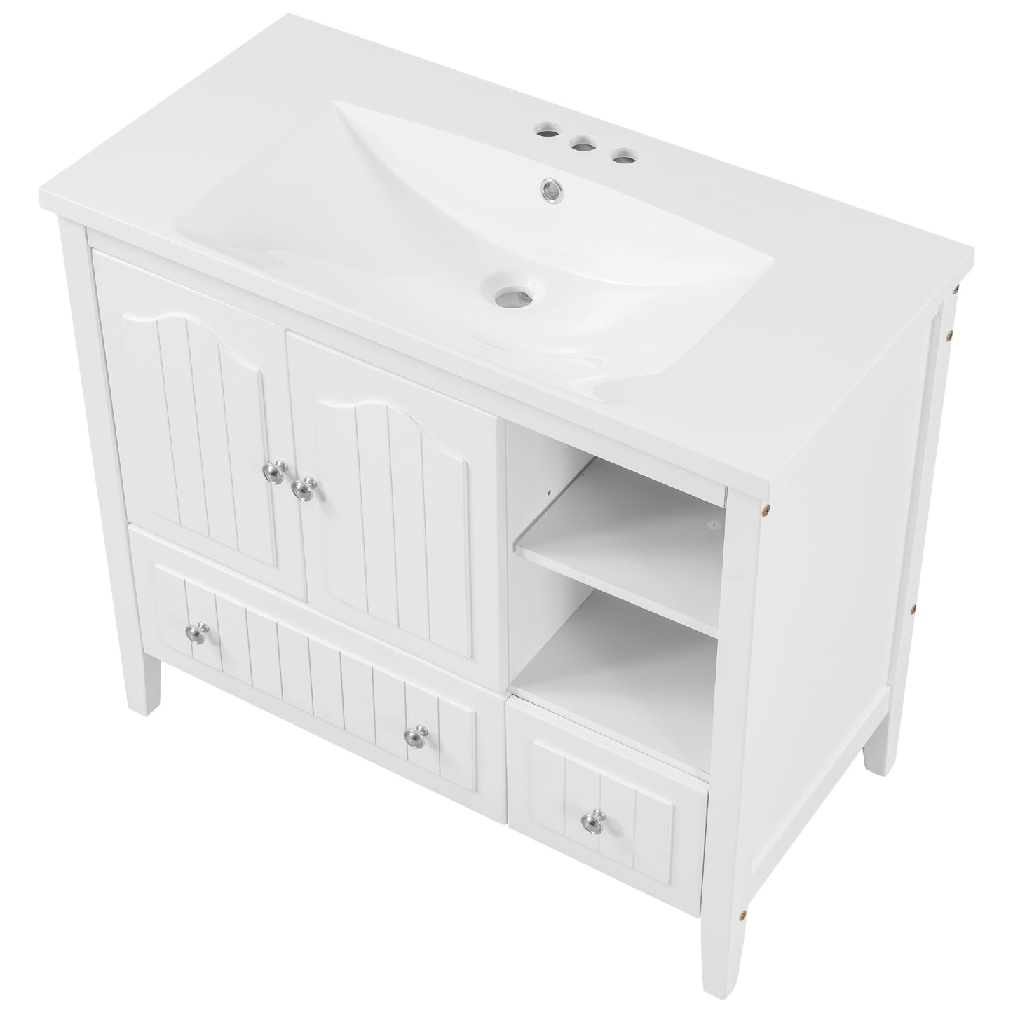 36" Bathroom Vanity With Ceramic Basin