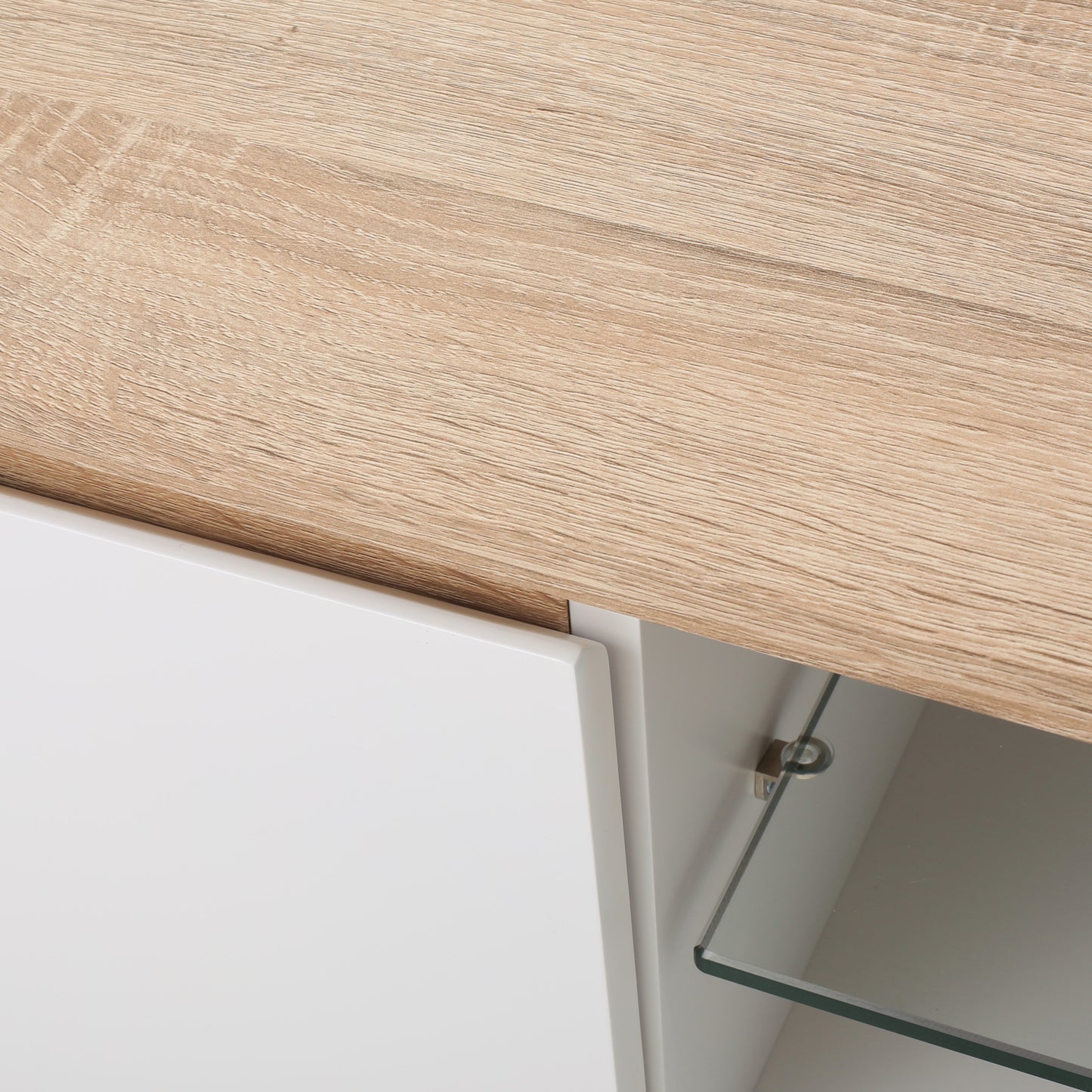 TV Stand with Glass Accents and Ample Storage