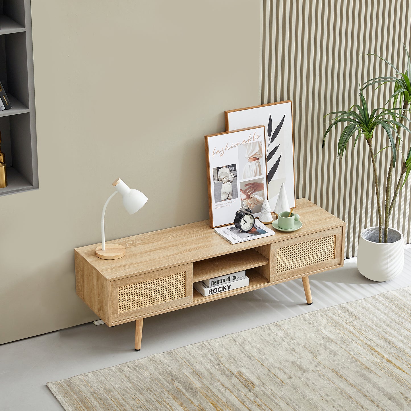 Double Sliding Doors TV Cabinet