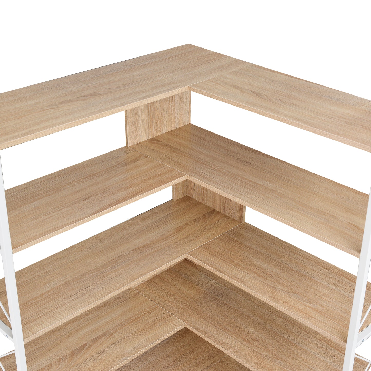 7-Tier L-Shaped Corner Bookcase