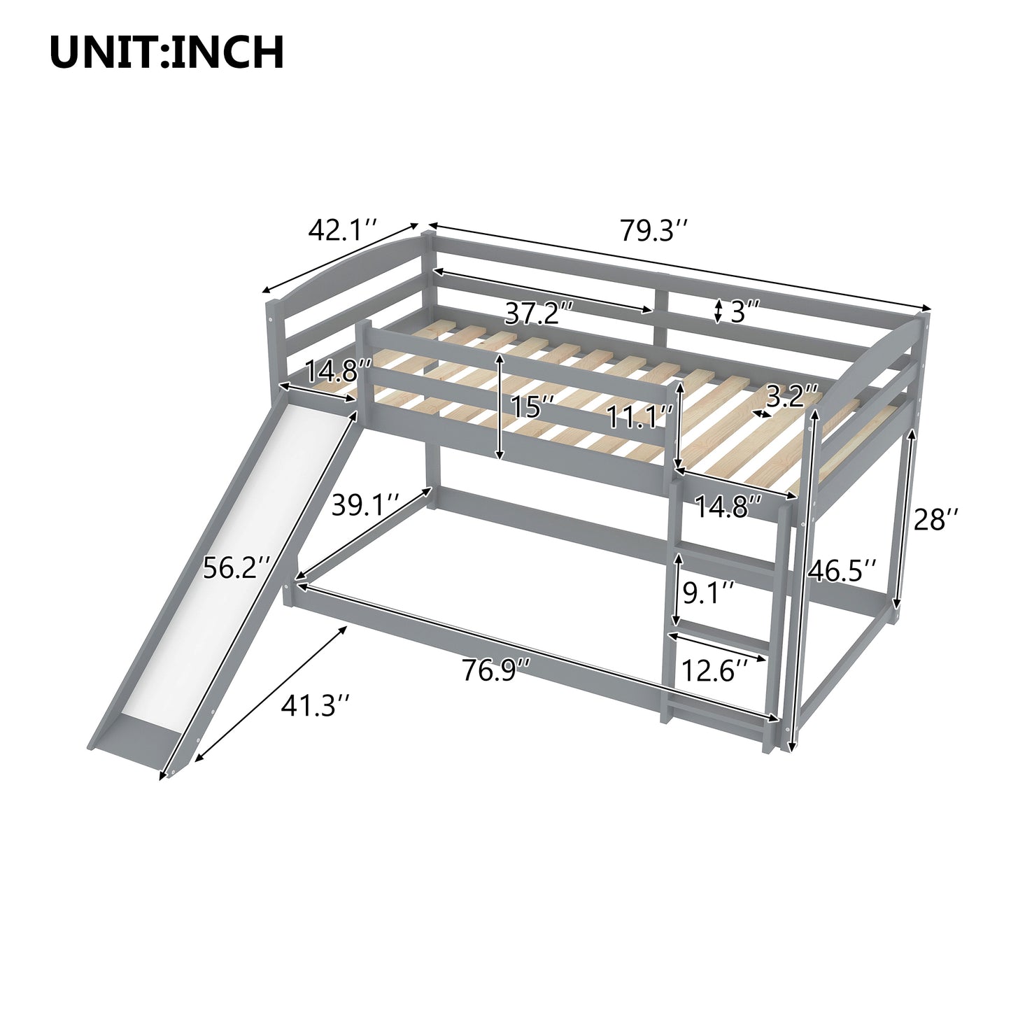 Convertible Twin Over Twin Bunk Bed