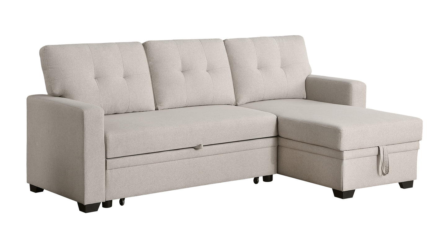 Upholstered Pull Out Sectional Sofa