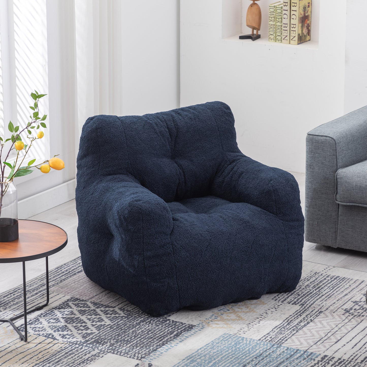 Teddy Fabric Tufted Bean Bag Chair