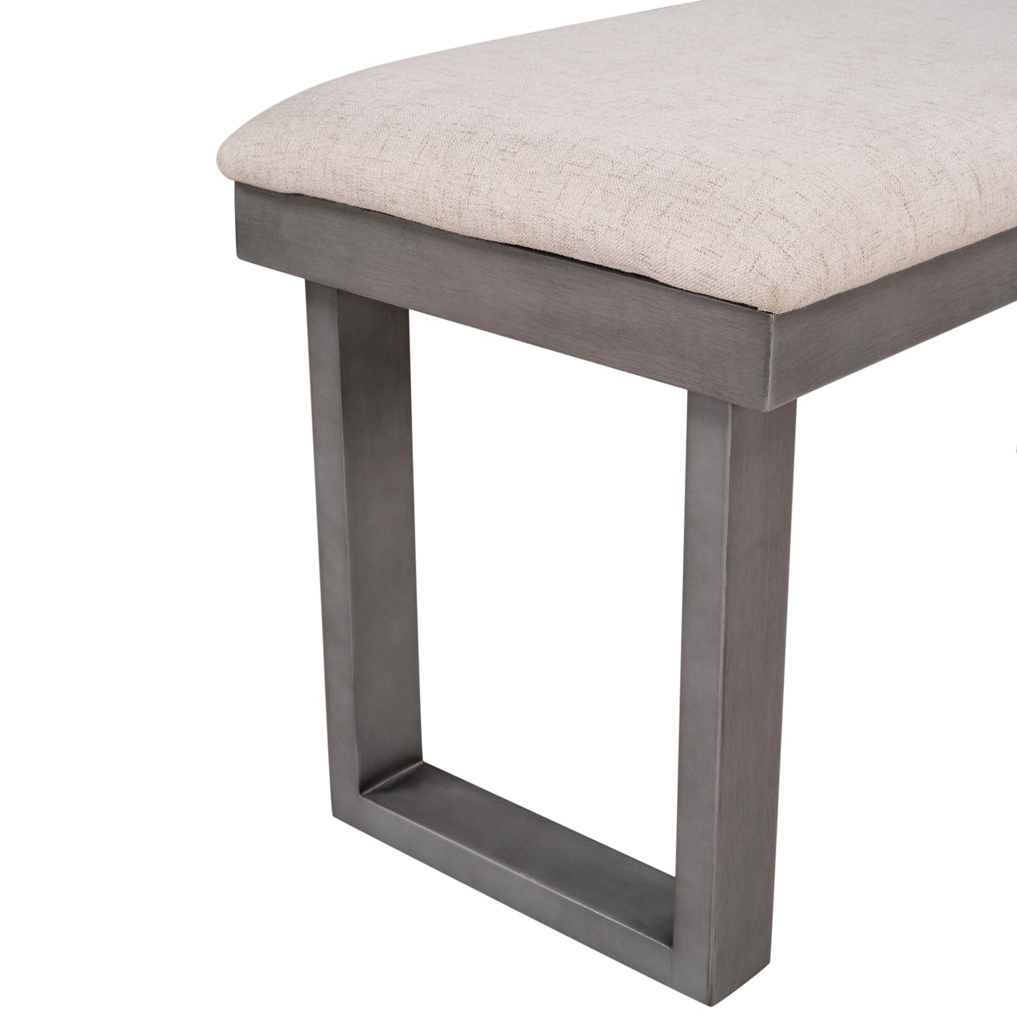 Modern Gray Solid Wood 6-Piece Dining Set