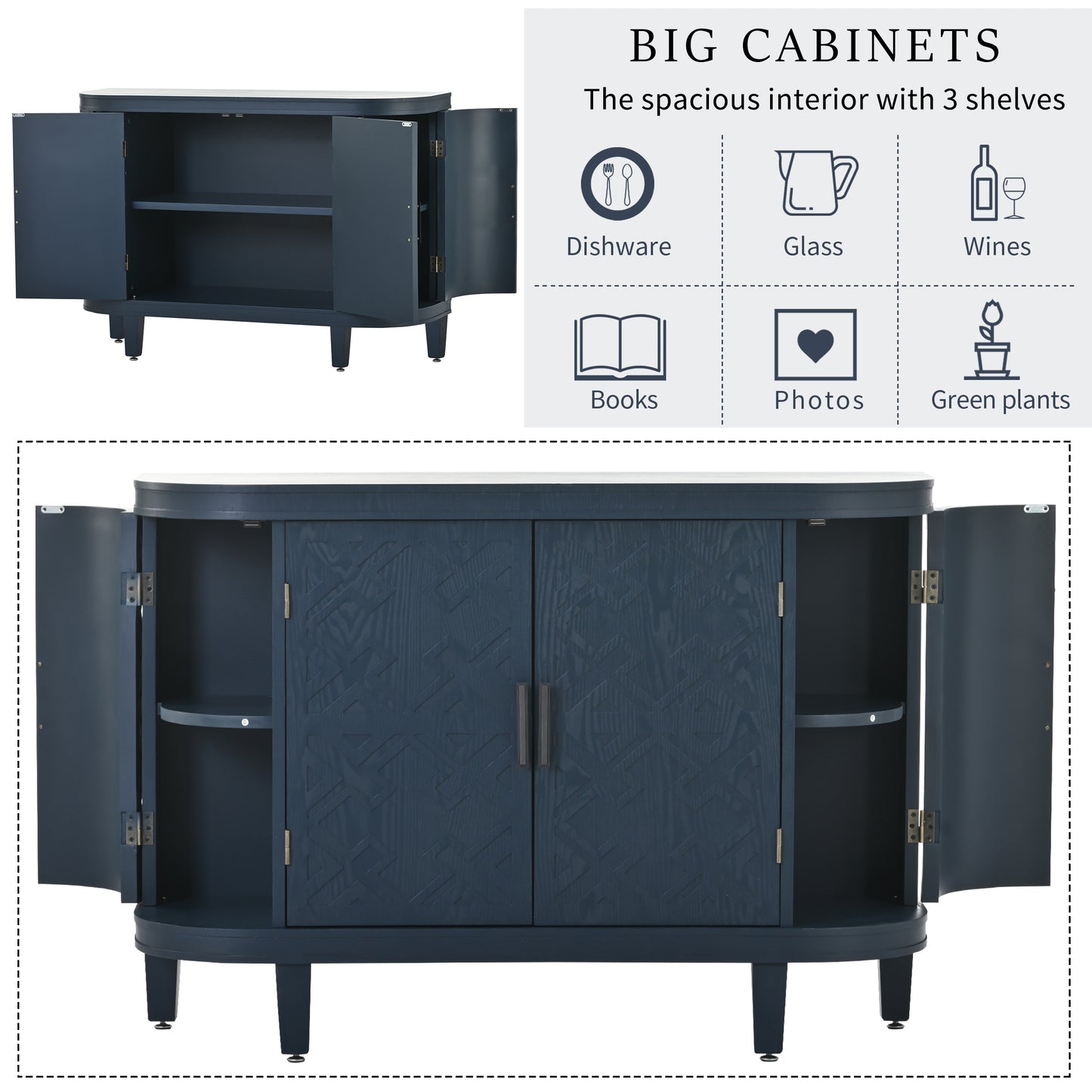 U-Style Accent Sideboard Wooden Cabinet